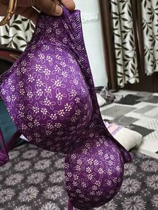Purple Floral padded Print Bra