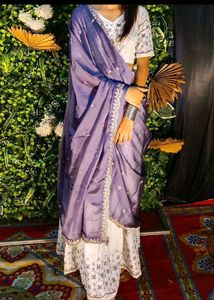 Elegant White &amp; Purple lehnga choli