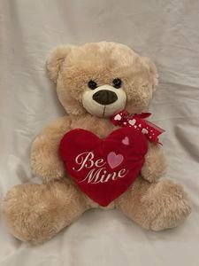 Cute Teddy Bear with "Be Mine" Heart