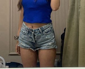 Distressed Denim Shorts