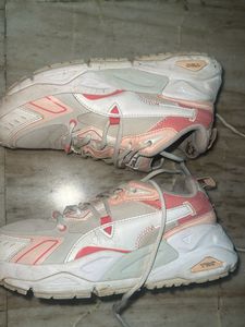 PUMA White &amp; Pink Sneakers