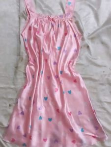 Cute Pink Heart Print Nightdress