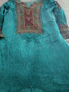 Teal Ethnic Kurta Set with Dupatta XXL