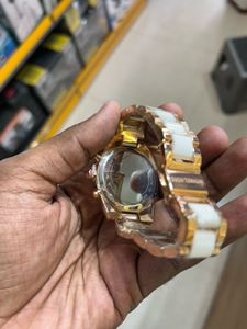 Michael Kors Rose Gold &amp; White Watch