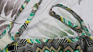 La Blanca Chevron Print Flounce Bikini Top