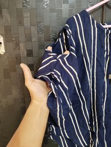 Striped Cold Shoulder Top