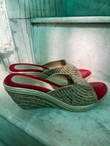 Embellished Wedge Sandals