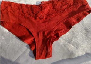 Red Lace Trim Briefs