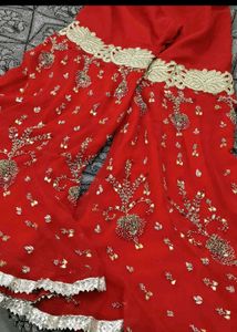 Embellished Red gharara