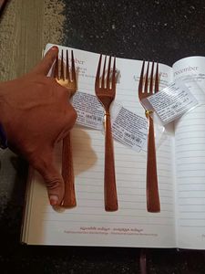 Elegant Copper Finish Forks Set 3