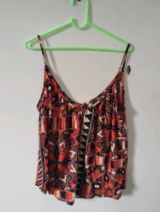 Boho Red Geometric Print Cami Tank