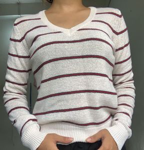 Striped V-Neck Sweater
