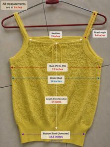 Yellow Lace Knit Camisole