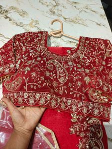Exquisite Red Embroidered Saree