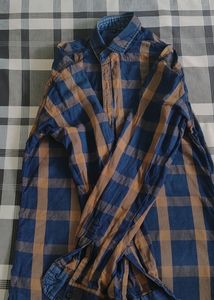 Blue And Brown Casual Checked Shirts from RED AND WHITE