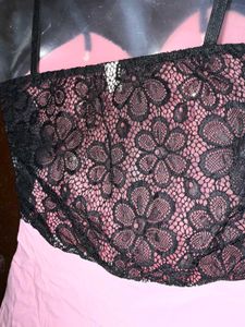 Chic Pink Lace Detail Dress