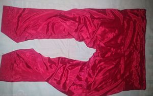 creap silk red suit Embroidery+dupatta