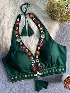 Designer Embroidered Halter Neck Blouse