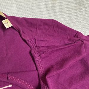 Purple and Grey Girly Graphic Tops