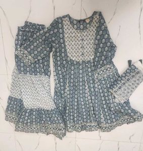 Anarkali Kurta Set with Flared Garara &amp; Dupatta