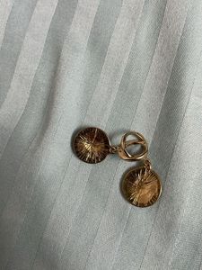 Gold Sun Charm Earrings