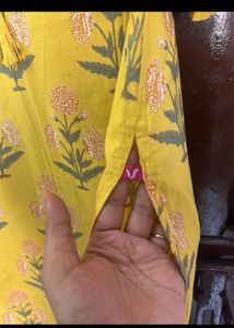 Yellow Printed Kurta