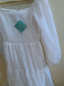 White Smocked Tiered Maxi Dress