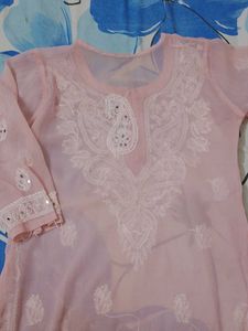Pink Embroidered Kurti