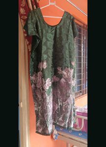 Elegant Green Floral Print Kurta xxl