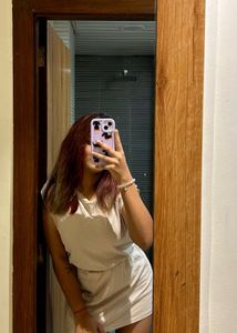 SALE - Casual Beige Mini Dress