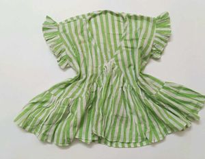 Chic Striped Ruffle Top