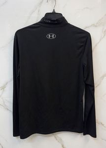 XL-Under Armour Black Long Sleeve Mock Neck Top