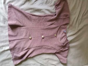 Chic Pink Textured Peplum Top