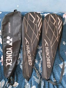 combo of 3 shuttle racket covers ,two hundred rack