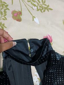 Sparkling Black Bodysuit Top