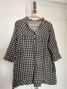 Chic Gingham Check Tunic Top