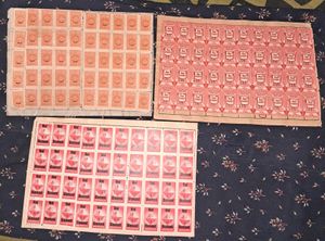 India 258 vintage discount stamps on 3 pages