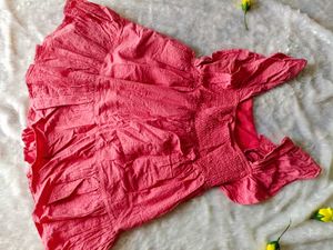 MaX Girls Pink Party Frock | 3–4 Years | Soft Cott
