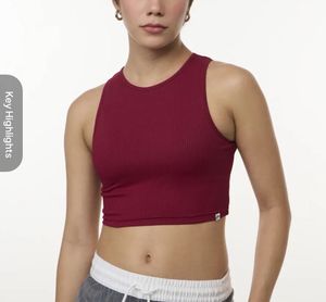 Maroon Solid Cropped Top