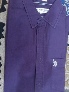 Purple Color US Polo Full Sleeves Shirt