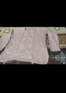 Pink Knit Pullover Sweater