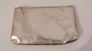 Elegant Golden Makeup & Utility Pouch