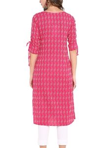 JANASYA Pink Kurta (without pants) | Size XS