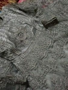 Elegant Silver Embellished Gown