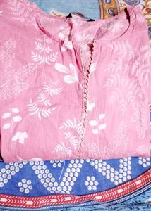 Pink Floral Print Kurta