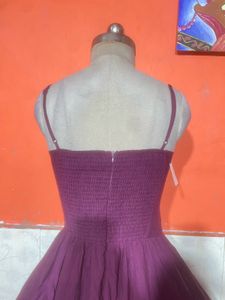 Purple Ruched Cutout Midi Dress