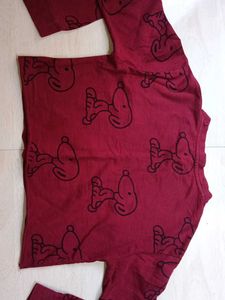 Cute Snoopy Print Top