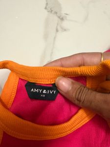 Hot Pink Ribbed Halter Neck Dress