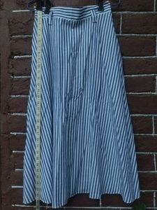 ZARA Blue &amp; White Striped Midi Skirt