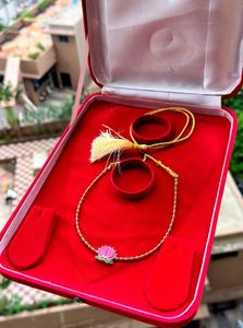 Gold Plated Lotus Pendant Necklace Set